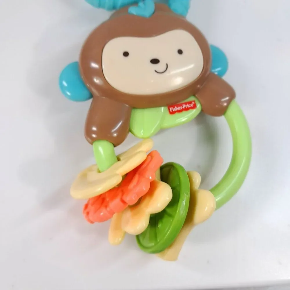 Fisher Price Monkey & bananas baby Rattle Teether My Little SnugaMonkey baby toy